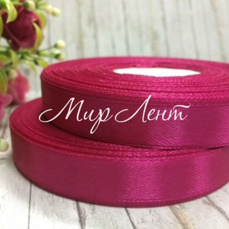 Атлас 1,2 см, темно-малиновий, рулон 33 м