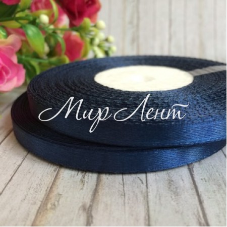 Атлас 0,6 см, сапфировый, рулон 33 м