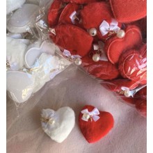 Аплікація серце (хутро), 5х5, 5 см, білий, шт.