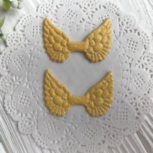 Аплікація крильця з глітером, 4,8 х3, 5 см, жовтий, шт.
