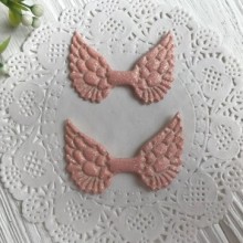 Аплікація крильця з глітером, 4,8 х3, 5 см, персиковий, шт.