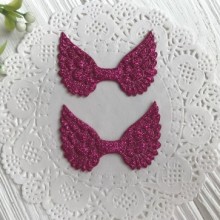 Аплікація крильця з глітером, 4,8 х3, 5 см, малиновий, шт.