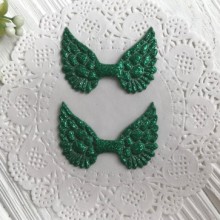 Аплікація крильця з глітером, 4,8 х3, 5 см, зелений, шт.