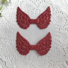 Аплікація крильця з глітером, 4,8 х3, 5 см, червоний, шт.