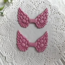 Аплікація крильця з глітером, 4,8 х3, 5 см, рожевий, шт.