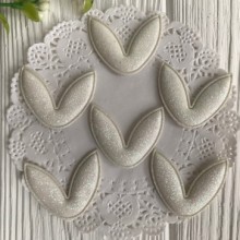 Аплікація вушка з глітером, білий перламутр, шт.