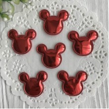 Аплікація Міккі екошкіра, 3,5 см, червоний, шт.