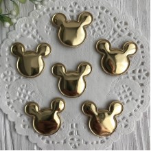 Аплікація Міккі екошкіра, 3,5 см, золото, шт.