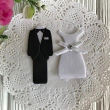 Аплікація атласна наречений, наречена, 1 пара