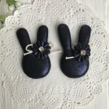 Аплікація тканинна кролик блиск, 5 см, сапфіровий, шт.