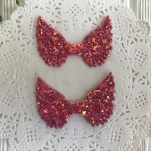Аплікація крильця з lux паєтками, 3х5 см, малиновий, шт.