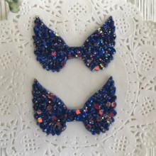 Аплікація крильця з lux паєтками, 3х5 см, сапфіровий, шт.