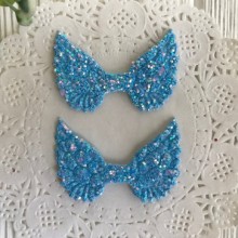 Аплікація крильця з lux паєтками, 3х5 см, світло-бірюзовий, шт.