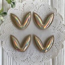 Аплікація лакові вушка, 3х3, 5 см, золотий хамелеон, шт.