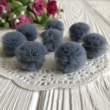 Помпони з фатину, 2,5 см, графітовий, шт.