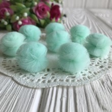Помпони із фатину, 2,5 см, м'ятний, шт.