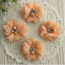 Шифонова квітка, 4,5 см, персикова, шт.