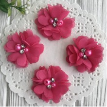 Шифонова квітка, 4,5 см, світло-малинова, шт.