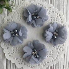 Шифонова квітка, 4,5 см, світло-сірий, шт.