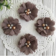 Шифонова квітка, 4,5 см, кавова, шт.