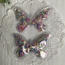 Силіконовий метелик з наповнювачем, 7х4,5 см, різнокольорові кільця, шт.