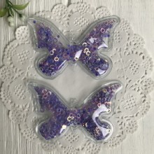 Силіконовий метелик з наповнювачем, 7х4,5 см, фіолетові кільця, шт.