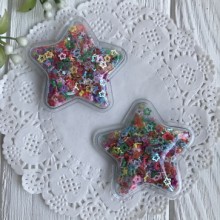 Силіконова зірочка з наповнювачем, 5 см, порожні різнокольорові зірки, шт.