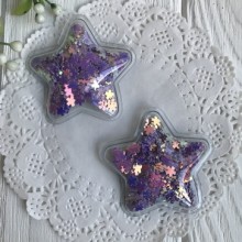 Силіконова зірочка з наповнювачем, 5 см, фіолетові квіточки, шт.