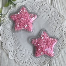 Силіконова зірочка з наповнювачем, 5 см, яскраво-рожеві зірки, шт.