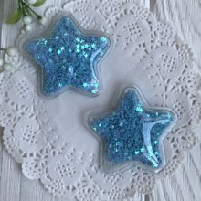 Силіконова зірочка з наповнювачем, 5 см, бірюзові зірки, шт.