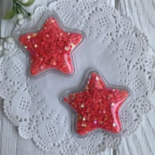 Силіконова зірочка з наповнювачем, 5 см, червоні зірки, шт.