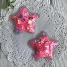 Силіконова зірочка з наповнювачем, 5 см, яскраво-рожеві порожні зірки, шт.