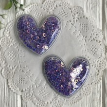 Силіконове серце з наповнювачем, 5 см, фіолетове кільце, шт.