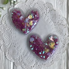 Силіконове серце з наповнювачем, 5 см, малинові серця, шт.