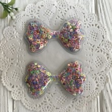 Силіконовий бантик з наповнювачем, 6,3 х3, 6 см, різнокольорові кільця, шт.