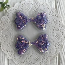 Силіконовий бантик з наповнювачем, 6,3 х3, 6 см, фіолетові кільця, шт.