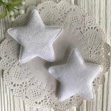 Аплікація велюрова зірочка, 5,5 см, білий, шт.