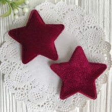 Аплікація велюрова зірочка, 5,5 см, бордовий, шт.