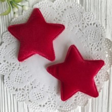 Аплікація велюрова зірочка, 5,5 см, малиново-червоний, шт.