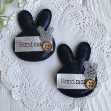 Аплікація тканинна кролик hand made, 5х4 см, сапфіровий, шт.