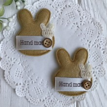 Аплікація тканинна кролик hand made, 5х4 см, гірчичний, шт.