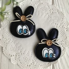 Аплікація тканинна кролик з вічками, 5х4 см, сапфіровий, шт.