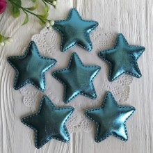 Аплікація/патч, зірочка (екошкіра), 5 см, бірюзовий