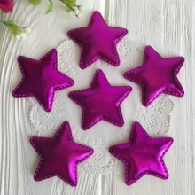 Аплікація/патч, зірочка (екошкіра), 5 см, малиновий