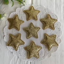 Аплікація/патч, зірочка (гліттер), 3,5 см, золото