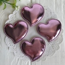 Аплікація/патч, серце (екошкіра), 4,7 см, пюсовий, шт.