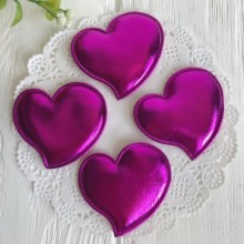 Аплікація/патч, серце (екошкіра), 4,7 см, малиновий, шт.