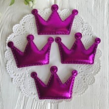 Аплікація/патч, корона (екошкіра), 3,6 х 3,8 см, малиновий, шт.