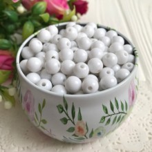 Намисто акрилова VIP, 8 мм, білий, 1 шт.