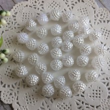 Намистинка в пухирцю, 12 мм, білий, за 1 шт.